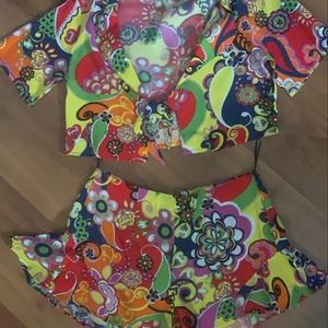 two piece shorts set Zara